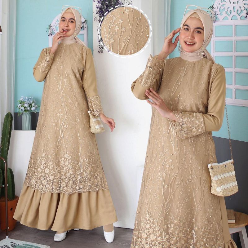SALIMA dress muslim kondangan / baju pesta brukat / bridesmaids / lamaran busui