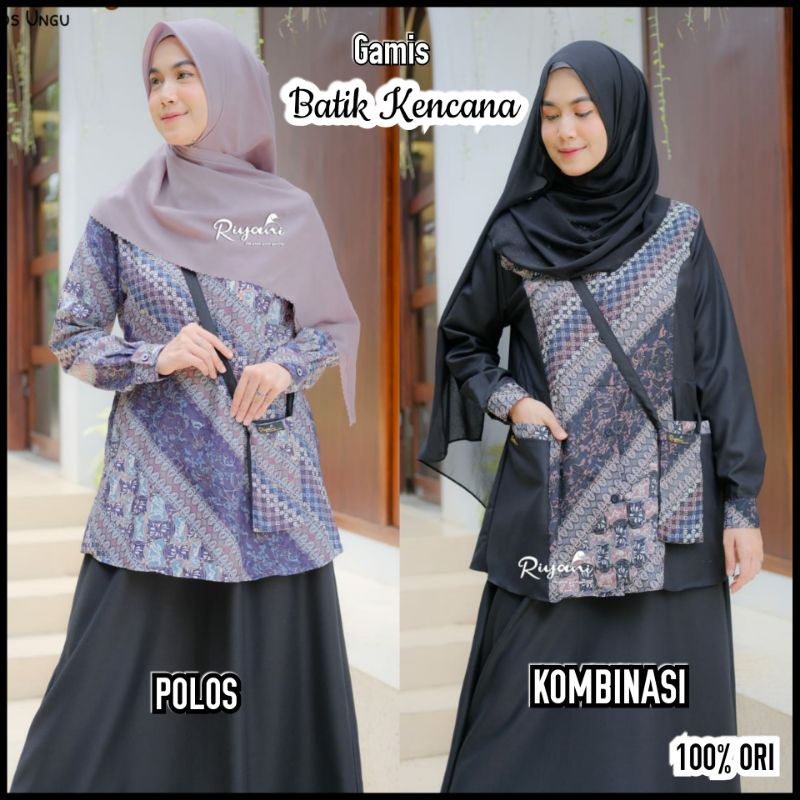Gamis Batik Kencana Setelan Batik Wanita Seragam Batik Wanita Original by Riyani