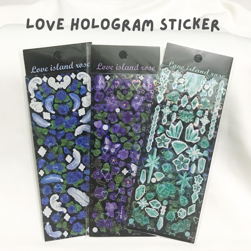 

1 Sheet Love Hologram Sticker || Sticker Aesthetic Deco Sticker Hias Bujo Journal Planner Diary Scrapbook Hadiah Gift Sticker DIY Jurnal Sticker Lucu Sticker INS Korea Sticker Hologram