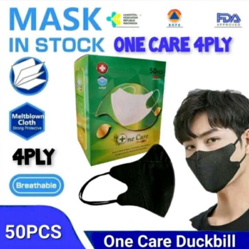 Masker Duckbill 4 Ply Isi 50 Pcs Embos Tebal Tali pipih Semarang