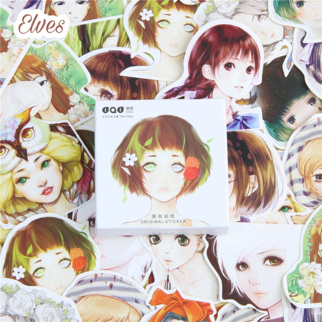 45pcs Aesthetic Stiker Box Lucu Murah Dekorasi Hias Diary/Journal/Scrapbook/DIY-Elves