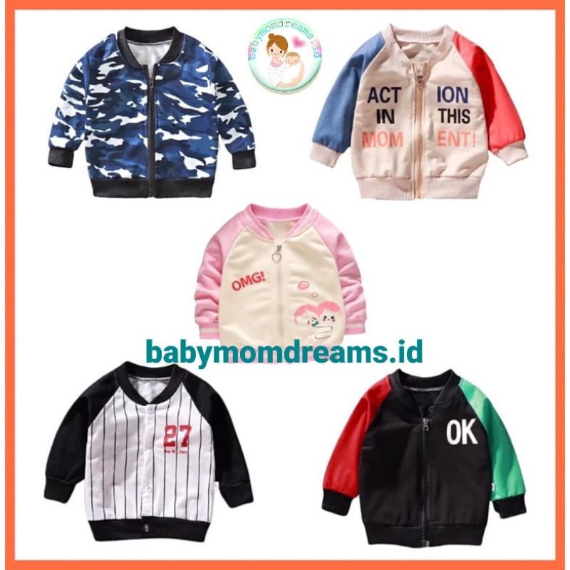 Jaket Anak Cowok Cewek Unisex Import/Jaket Bayi Anak Anak/Jaket Resleting Ala Korea Anak Bayi