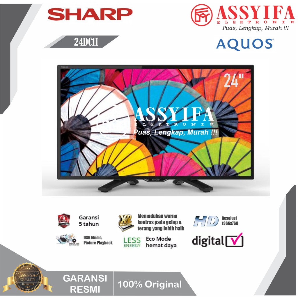 LED TV SHARP 24 INCH 24LE170I | 24BDC1I AQUOS NEW GARANSI RESMI 100% ORIGINAL