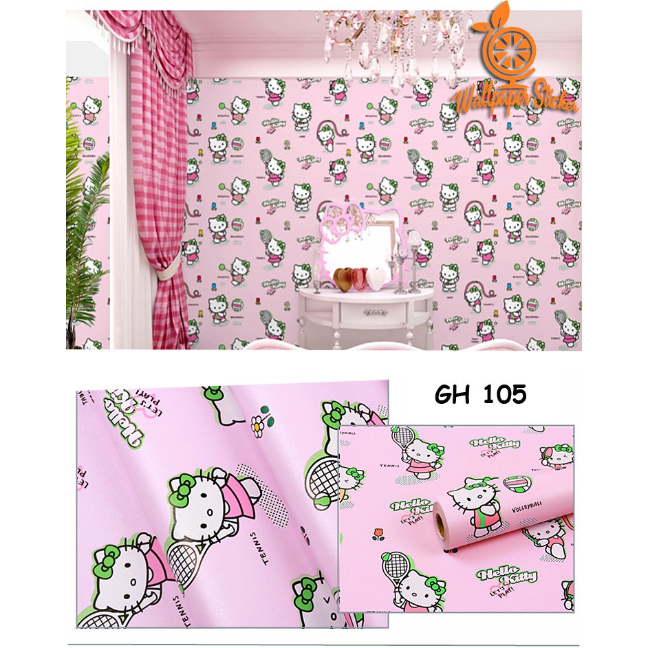 Wallpaper Sticker Dinding Premium Motif HELLOKITTY Size 45CM X 10M CY DAN GH