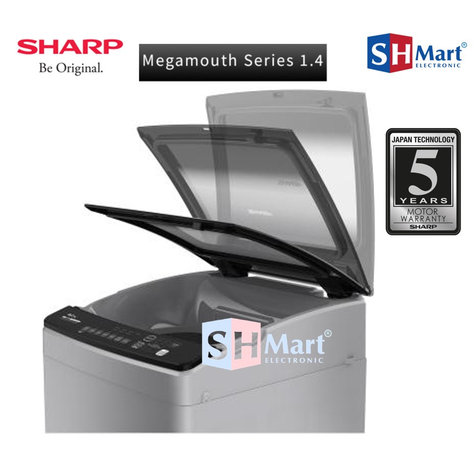 MESIN CUCI SHARP 1 TABUNG ESM-8000T-GG ES-M9000T-GG NEW MEGAMOUTH SERIES GARANSI RESMI (MEDAN)