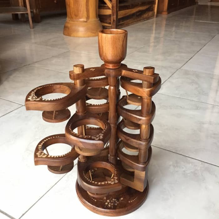 Tempat Aqua Gelas Bonsai isi 12, Tempat Aqua Kayu, Wadah Aqua Gelas