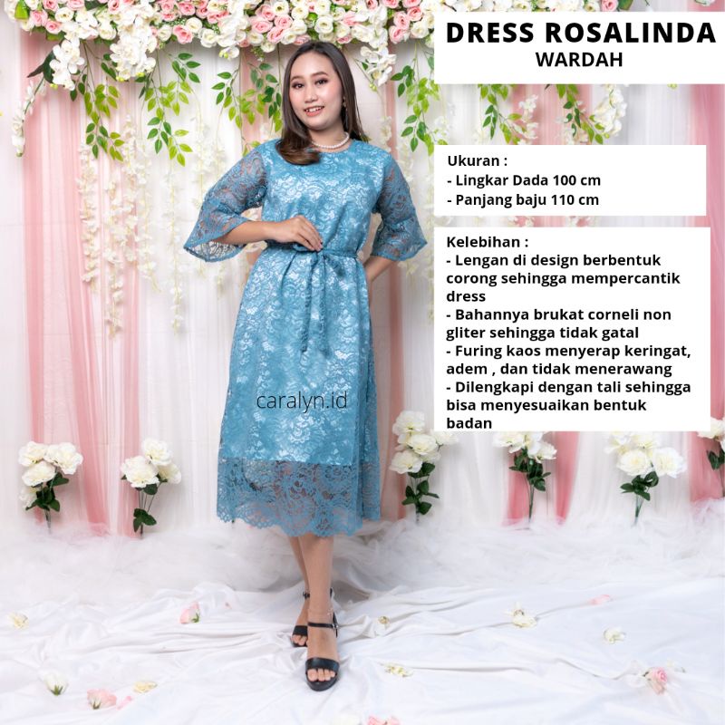 DRESS BRUKAT WANITA KOREA TERBARU DRESS KONDANGAN MURAH ROSALINDA