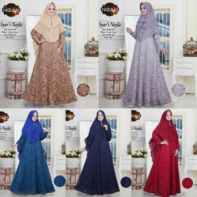 TERBARU Gamis Syar'i Lebaran Nayla Syar'i Ori Nizam