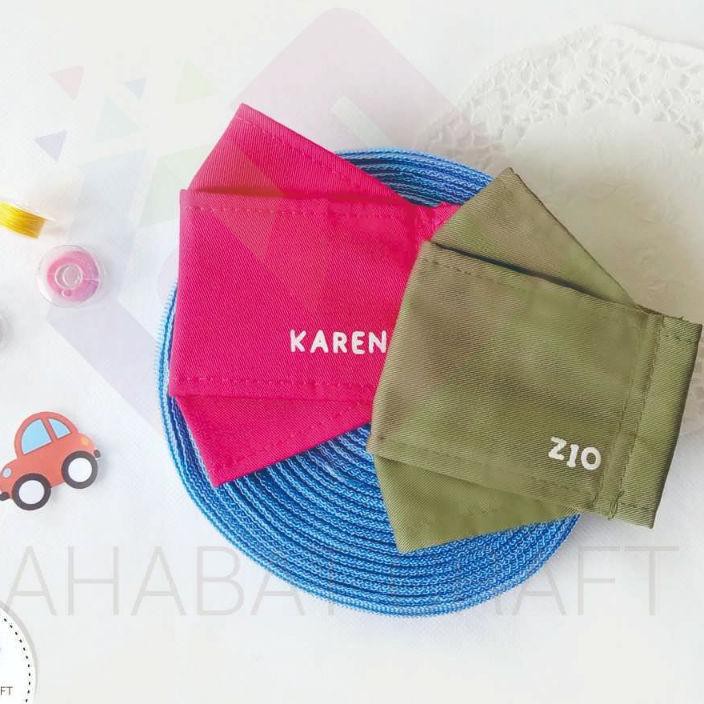 MEN SALE MASKER ANAK 3D KAIN POLOS + 1 SLOT FILTER + ADJUSTABLE STOPPER TALI KARET grosir