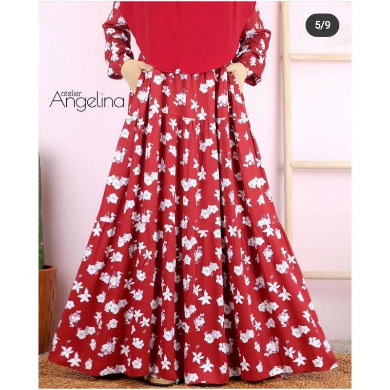 BELLA DRESS LILY DEEPRED SIZE 2XL BY ATELIERANGELINA