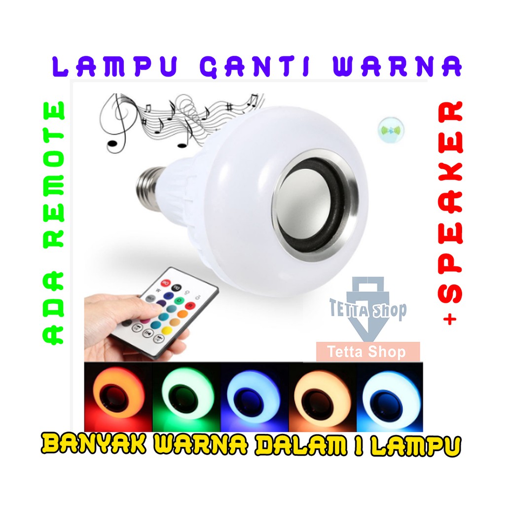 Ajaib ! LAMPU MUSIK WARNA WARNI PAKAI REMOT I SATU LAMPU BANYAK WARNA BISA DIGANTI DENGAN REMOTE