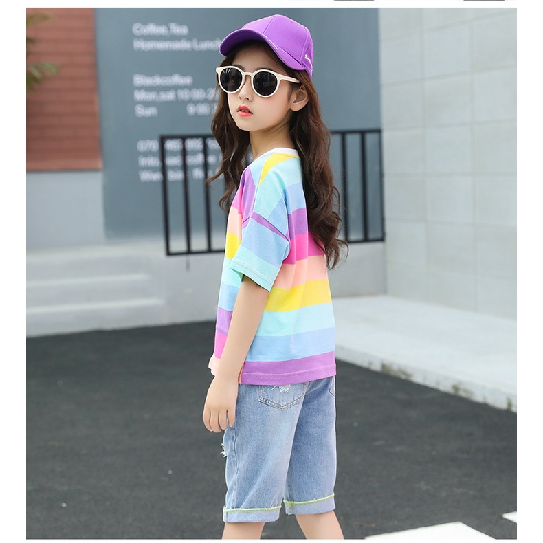 babyfit NUNOO CAT baju setelan anak perempuan celana jeans dengan blus