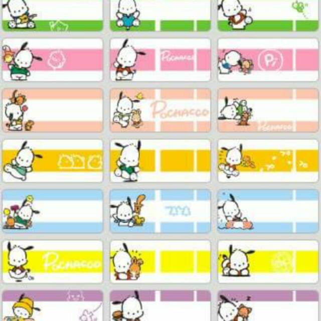 

Label Nama Kids Sticker Name Waterproof Anti Air Pochacco Anjing Cute Dog Doggie