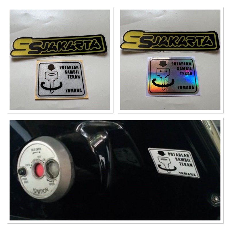 Jual Stiker Sticker Peringatan Warning Kunci Putarlah Sambil Tekan