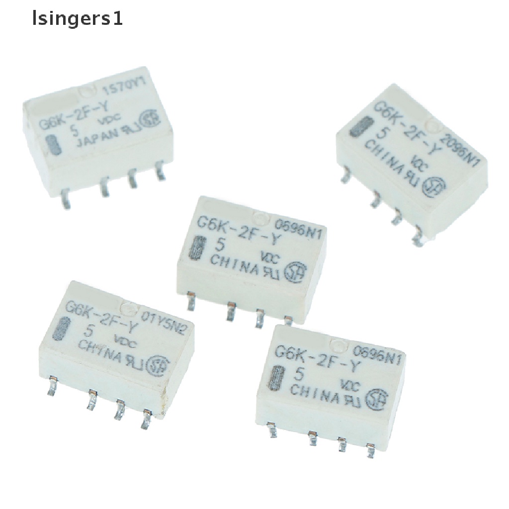 (lsingers1) 5pcs relay Sinyal dc 5v smd g6k-2f-y 8pin Untuk omron relay