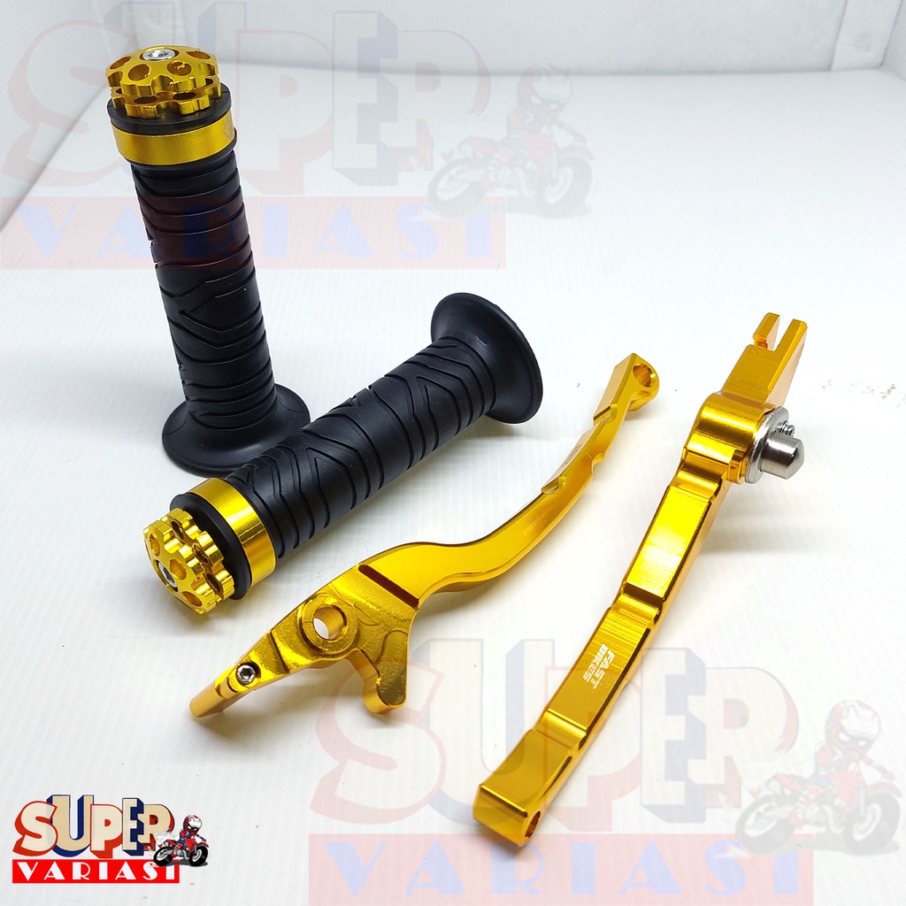 Handle Rem Variasi Aerox 155 LEXI FREEGO FULL CNC GOLD MERAH 1set hangrip jalu stang flower