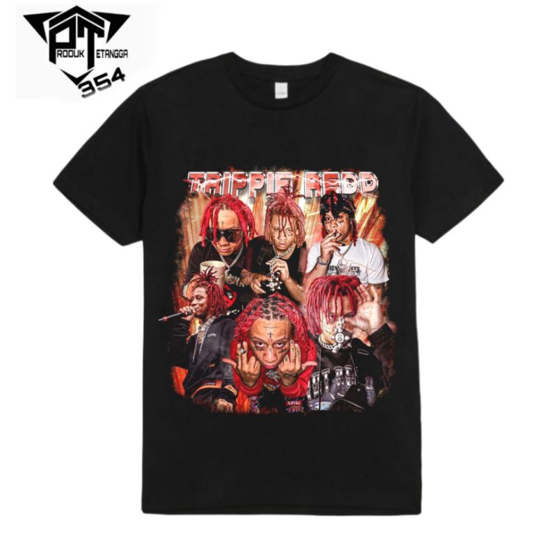 KAOS BAJU TRIPPIE REDD - TSHIRT OVERSIZE RAPPER VINTAGE BOOTLEG - HITAM PRIA WANITA DEWASA 24s