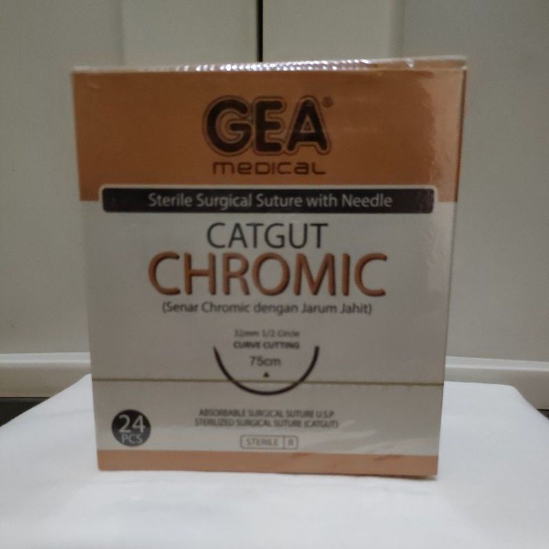 Catgut Chromic 3/0 Dengan Jarum GEA