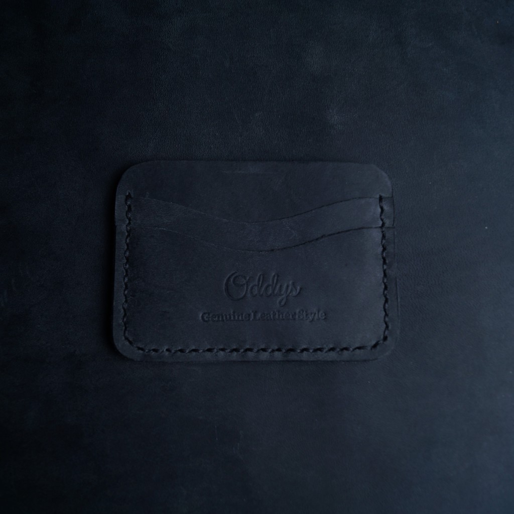 CANYON Crazy Horse Leather Card Holder in Black - Dompet Kartu Kulit Asli