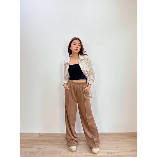 BEFAST - ZEC OOTD Wanita Celana HARIN / Aiden CREPE Long Cullote / Kulot Kekiniaan Remaja Wanita / Celana Panjang Casual / OOTD Selebgram Terlaris / Kulot Polos Banyak Warna / Celana Bahan Kulot