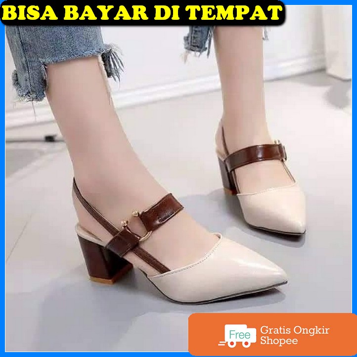 Aurelli Sepatu Pengantin Haihil Wanita Sepatu Hak Pesta Kondangan EA615 Sepatu Wanita Hak Chunky S