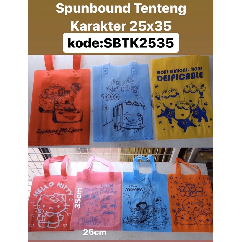 

tas kain spunbound karakter tenteng 25x35 ecer