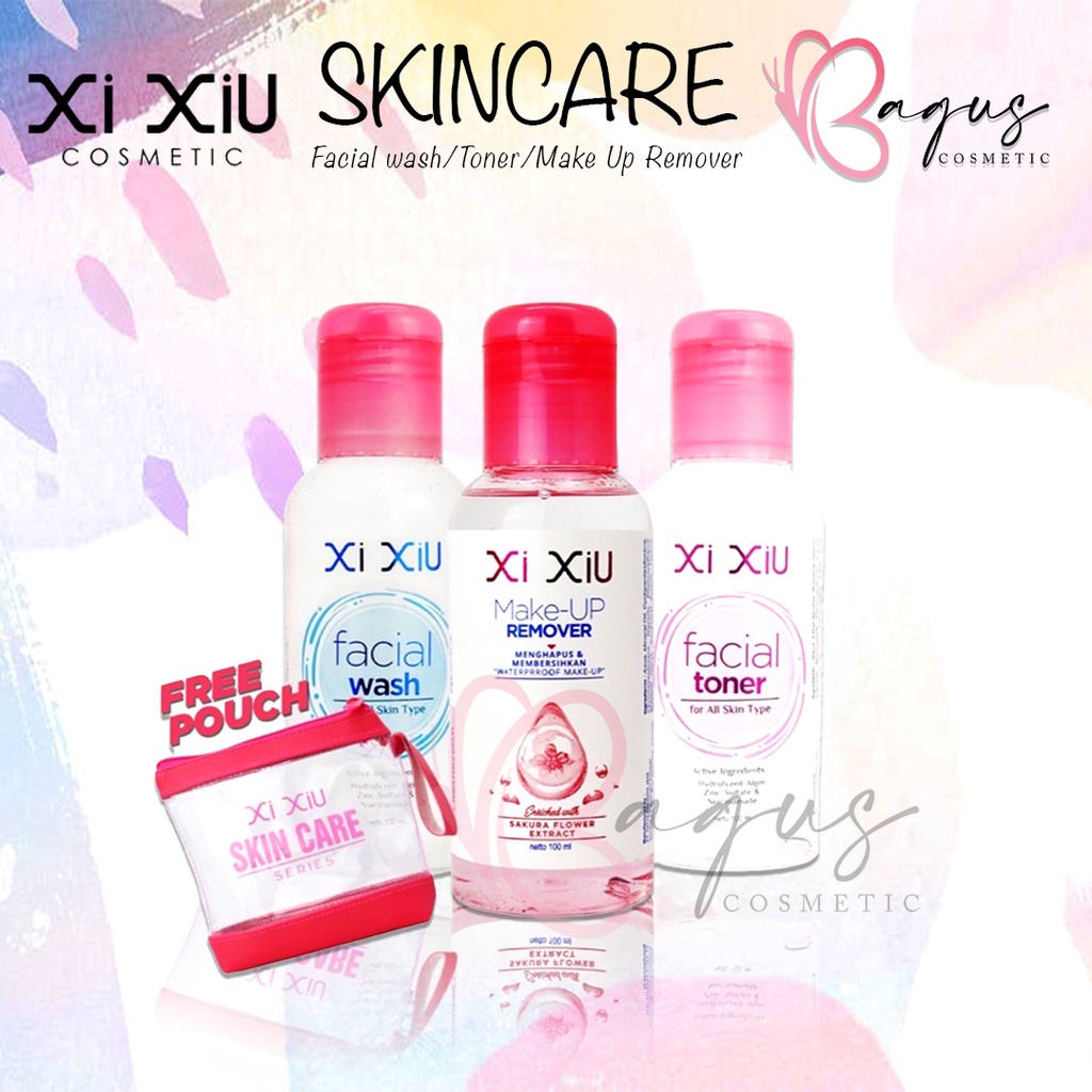 ⭐BAGUS⭐ XI XIU Skincare Set Isi 3 | Facial Wash Toner Make Up Remover 100ml