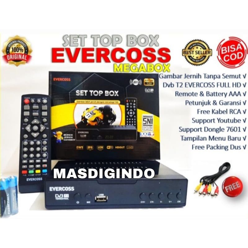 Set Top Box EVERCOSS MAX Stb Digital Tv Evercoss Setopbox Evercoss