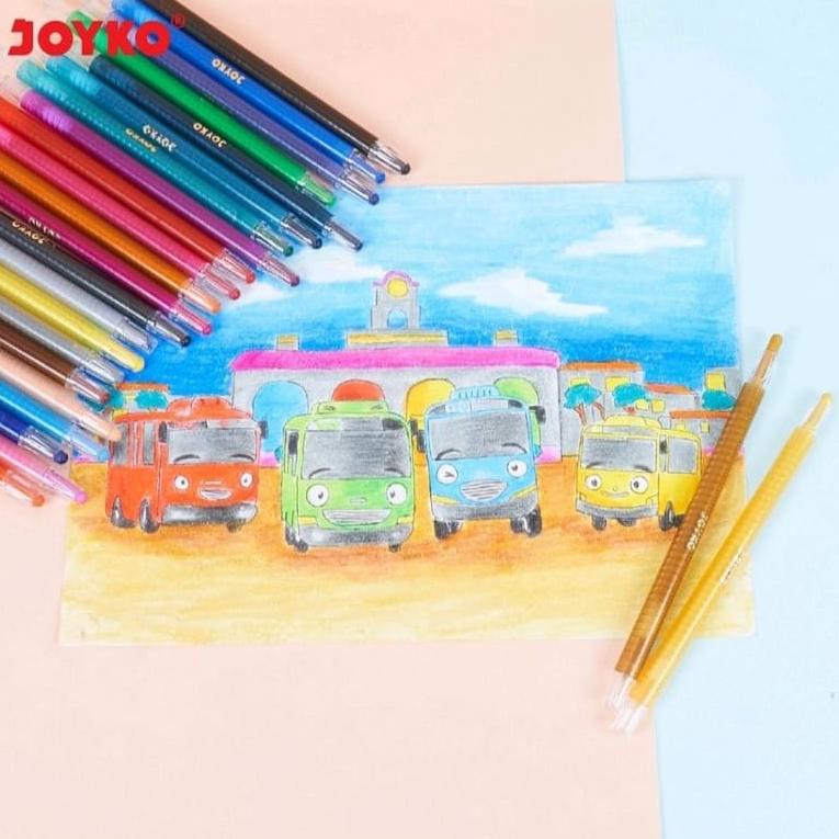 

(A9R2) ☆ Crayon Joyko Putar 12 Warna - Panjang //Stok@banyak