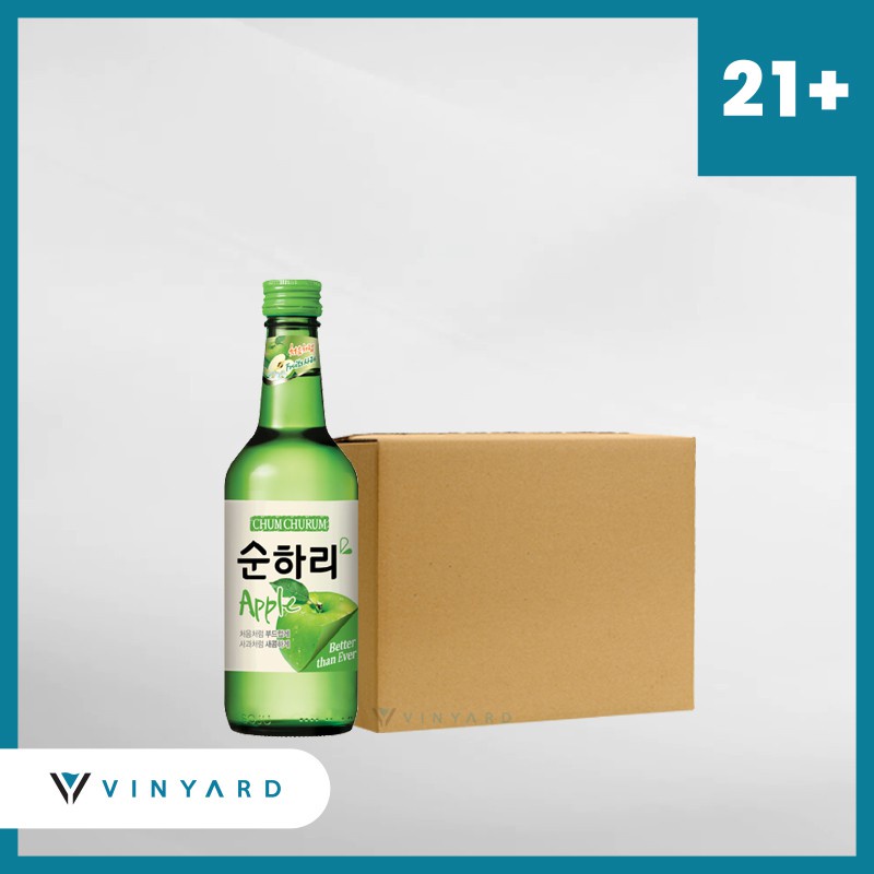 Promo 1 Ctn ( 20 Btl ) ChumChurum Soju Apple 360 Ml