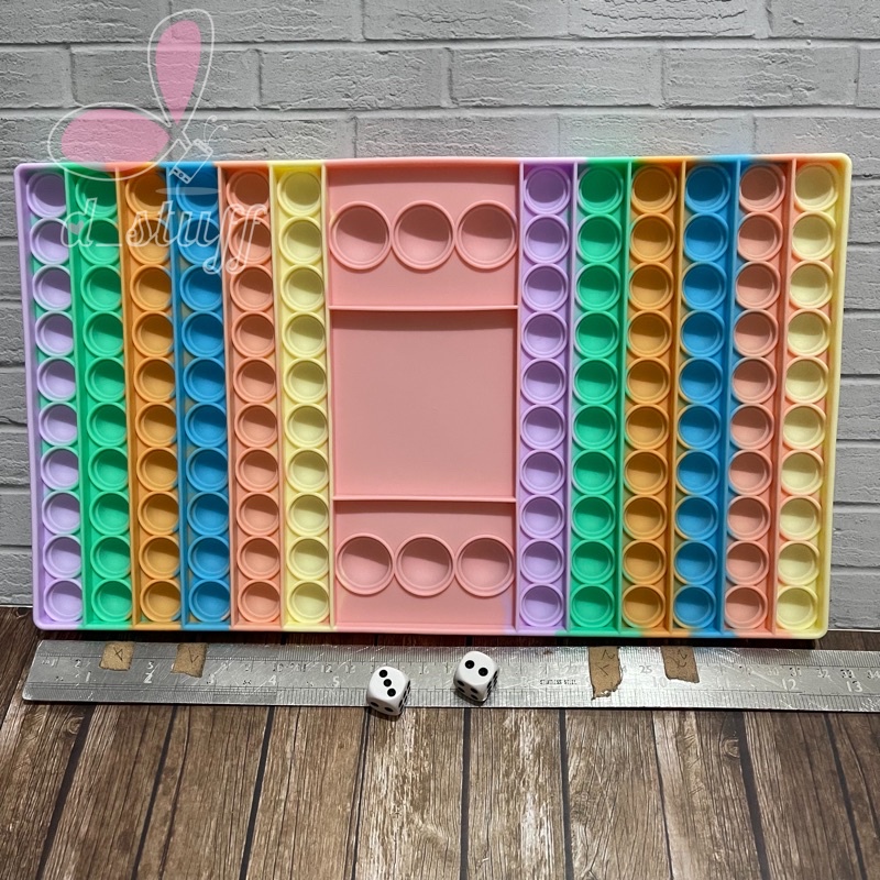 POP IT mainan Fidget Rainbow POPIT jumbo / XXL size-Dadu Pink