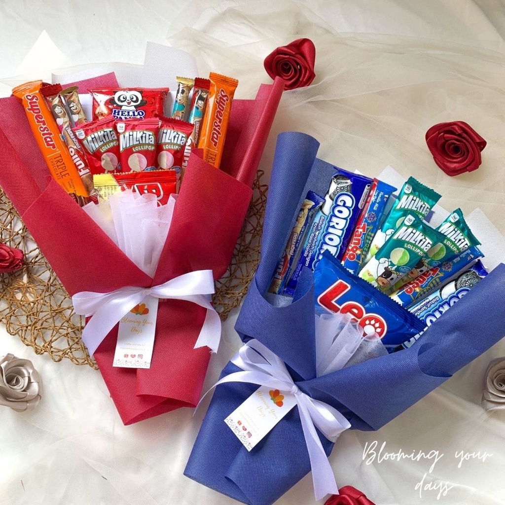 

Snack bouquet buket makanan ringan snack kado ulangtahun wisuda sidang kado cowok cewek murah lucu