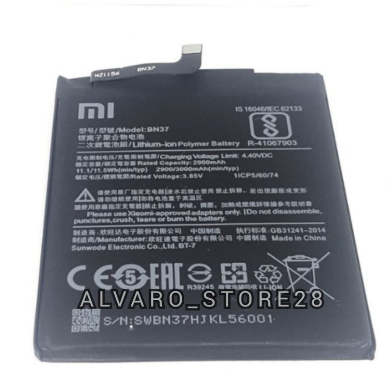 Baterai Hp XiaoMi Redmi 6 redmi 6A BN 37 Original / Battery Batrai Batre BN37 Xiao Mi Xiaumi ORIGINAL