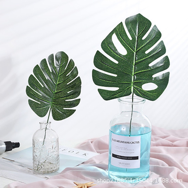 KB18 Daun Palsu Plastik Artificial Leaf Monstera Philodendron Besar Hiasan Dekorasi