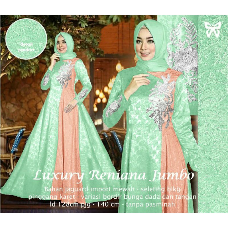 ALMIRAH 5 - BISA COD✔️ MAXI LUXURY RENIANA JUMBO BAHAN JAGUARD IMPORT MEWAH SIZE FIT 3XL TANPA PASMINA