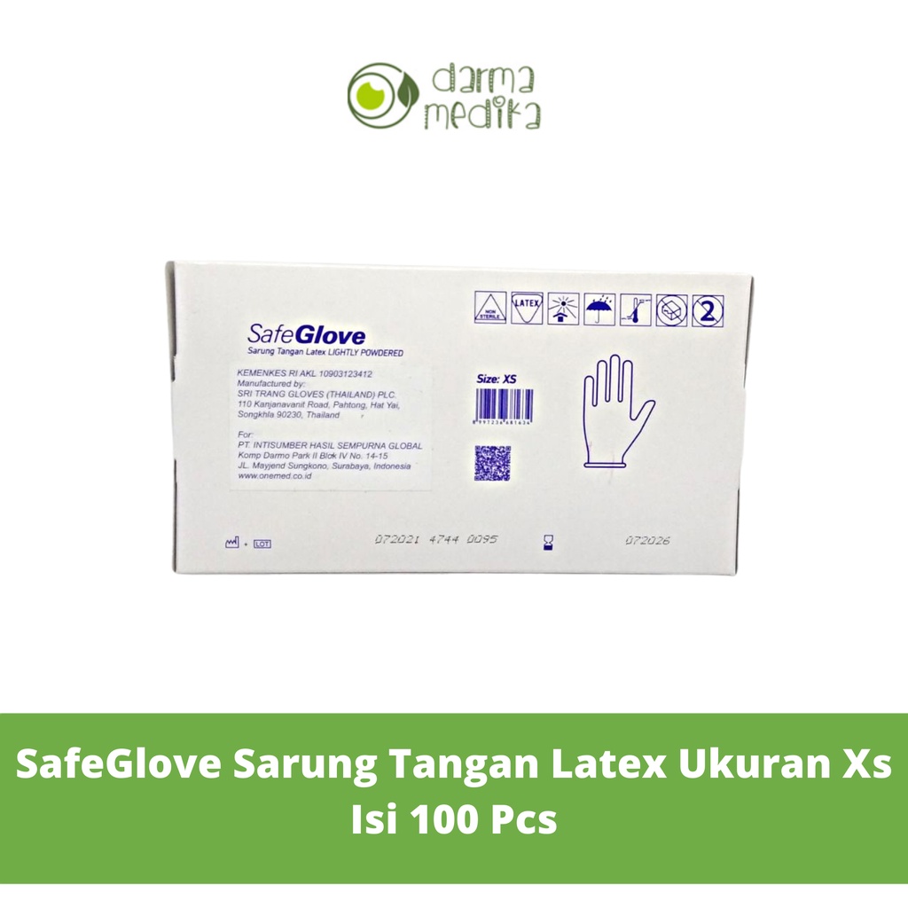 Sarung Tangan Karet Latex Exam Safeglove - XS