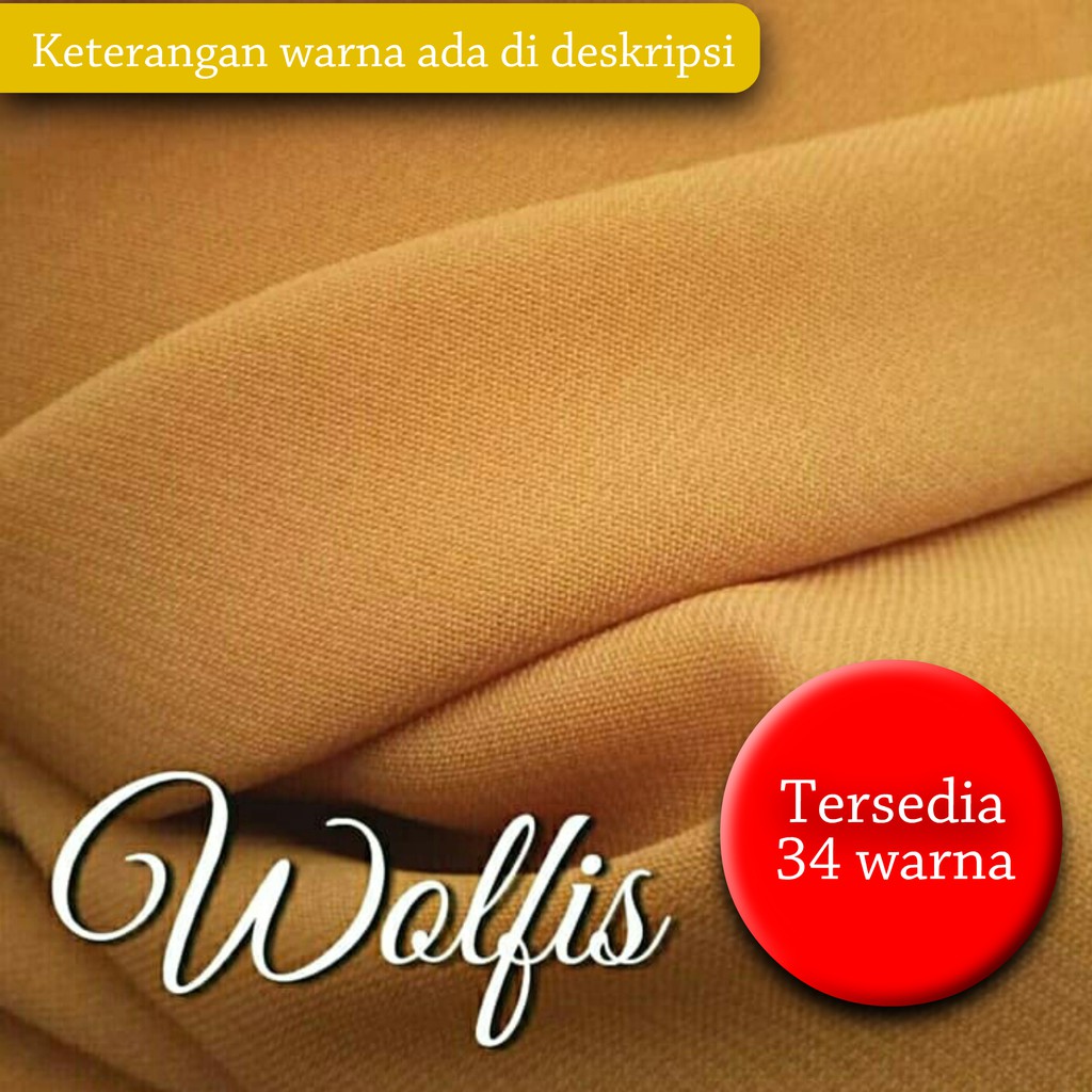 Kain Wolfis Wolvis Wollpeach Polos Eceran Meteran Shopee Indonesia