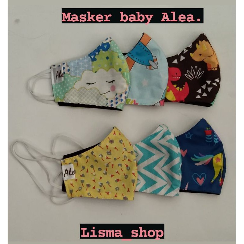 Masker Baby Alea/masker Kecil/masker Karakter/masker Anak/masker Kain/masker