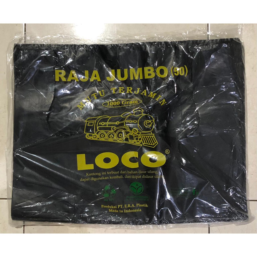 Kantong Plastik LOCO Hitam JUMBO ( 50) HD PE tebal ORI 100% 1KG