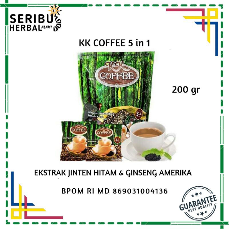 

NEW!! Kopi Tongkat Ali KK COFFEE 5 in 1 With Jinten Hitam & Ginseng Amerika Kaya Manfaat (10sachet)