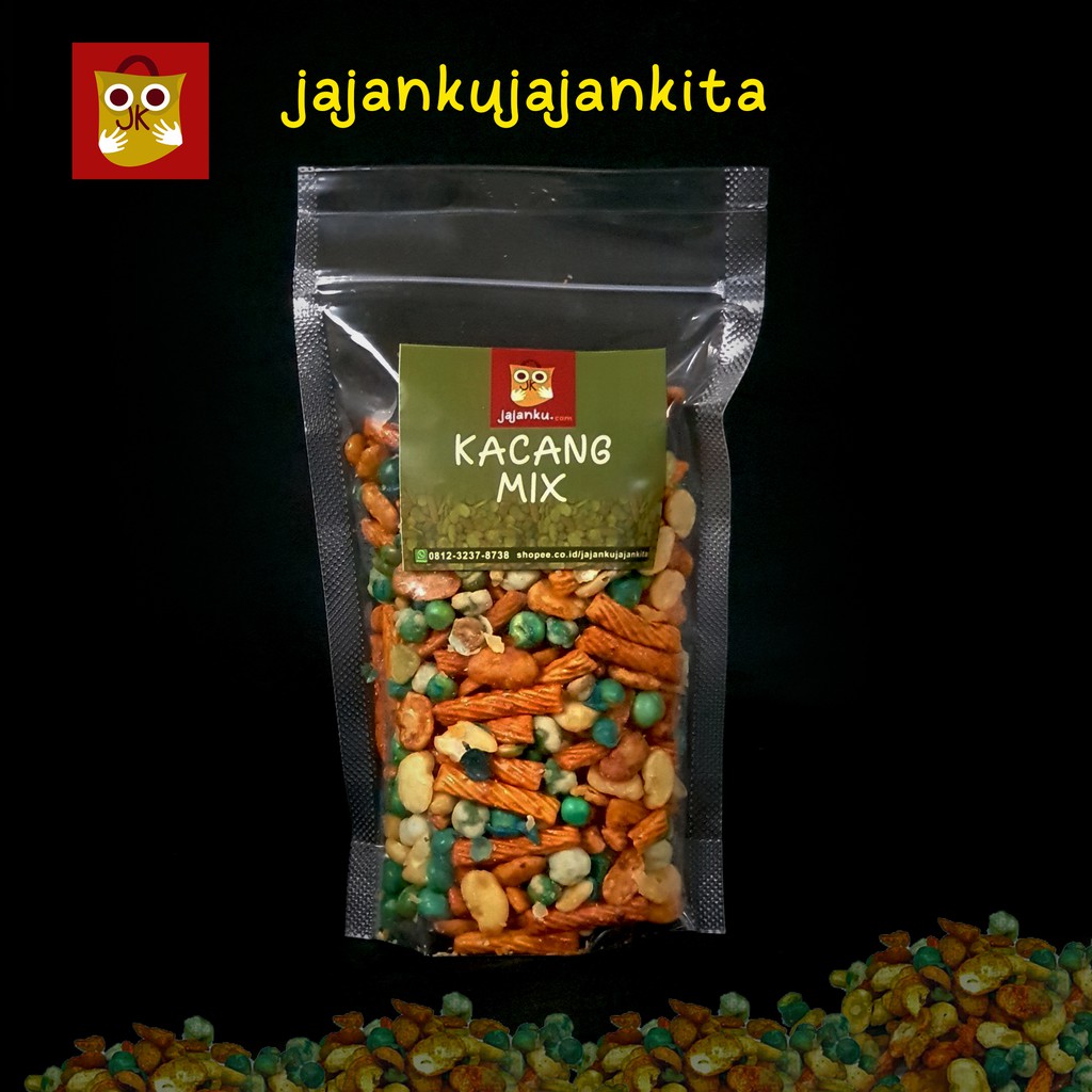 

Kacang Mix. Mix Nut. Kacang Campur Jajanku | Tersertifikasi DEPKES | Jangka Waktu Expired Lama