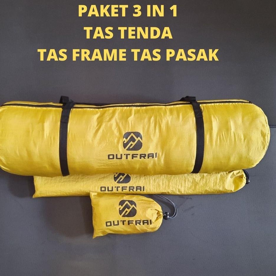 Model Terjamin Paket Tas Tenda Outdoor Kantong Tenda Gunung Kapasitas 4 - 5 Orang Tas Frame Tas Pasak Outfrai Isi 3 Pcs