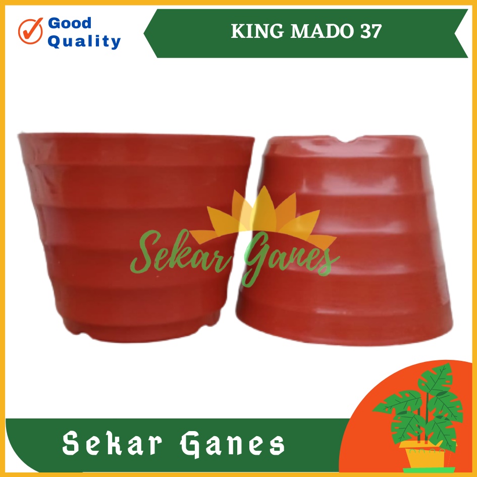 SEKARGANES Pot King Mado 37 Merah Bata Coklat Bata Terakota Teracota Teraccota Diameter Atas 30 Cm Garden Of Love Pot Plastik Besar Jumbo 40 50 60 Cm Untuk Tanaman Murah Grosir