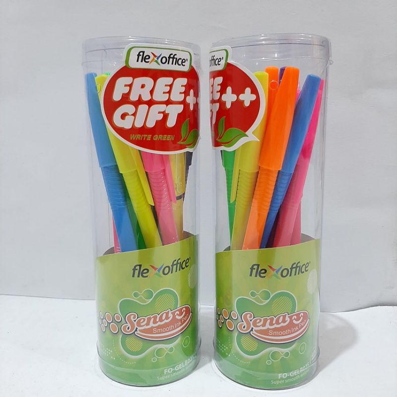 

Pen Murah FlexOffice Trendee (0.6mm) ,Passion Dan Sena (0.7mm)1 Toples isi 12 pcs
