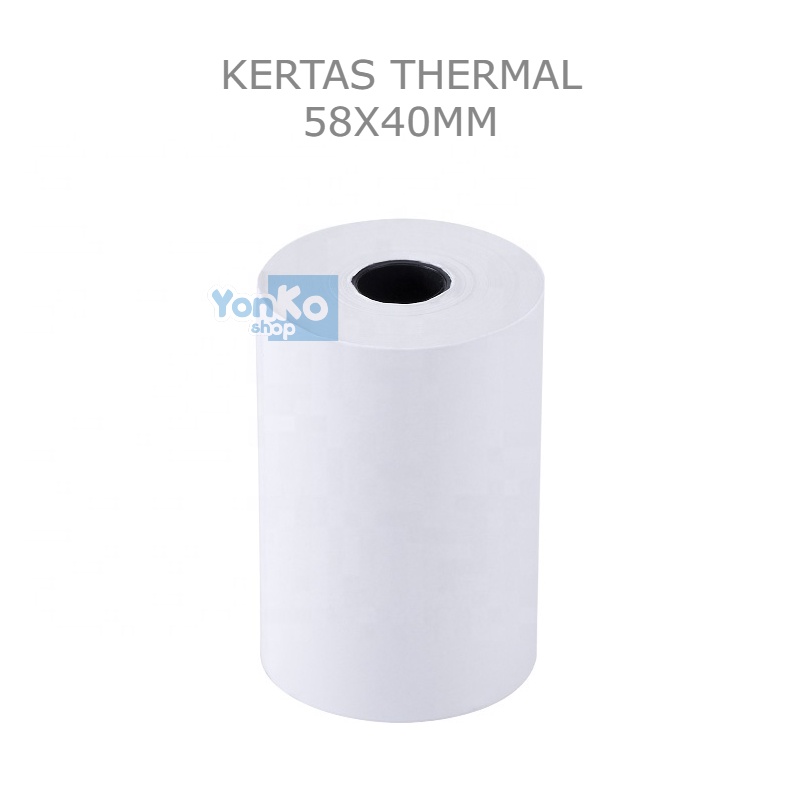 

Kertas Thermal 58x40mm Kertas Struk / Receipt untuk Printer Thermal Bluetooth Size isi 1 Roll