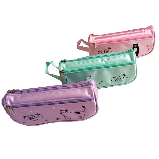 

kotak pensil kain kucing JS-6334 Yi shang pin // pouch tempat alat tulis pencil case lucu