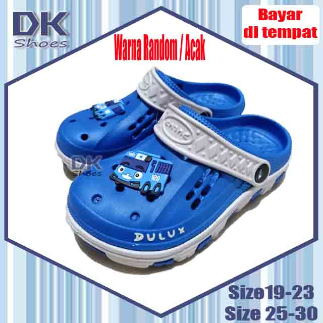 Baim anak Dulux Sandal 19-36 / Sandal Selop Bakpao DULUX Baim Anak Laki Karet Tahan Air Karakter Tayo