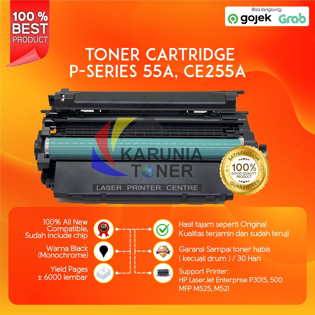 Toner Cartridge P SERIES 55A CE255A LaserJet P3010 P3015 MFP M525dn NEW