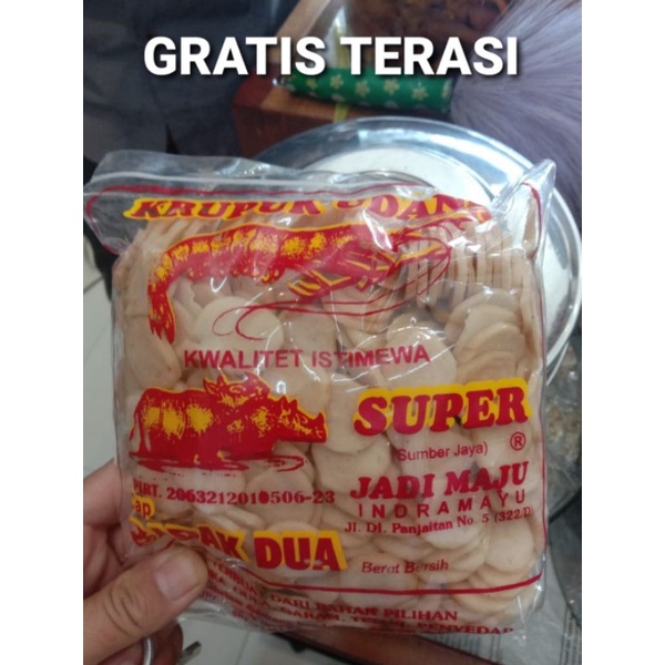 

Krupuk Udang Super Badak Dua Kancing 500gram ENAK GRATIS TERASI