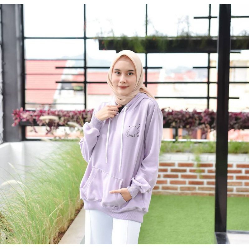 SWEATER HOODIE JUMPER UNISEX - URANUS HODIE SWEATER - ALLSIZE PRIA WANITA